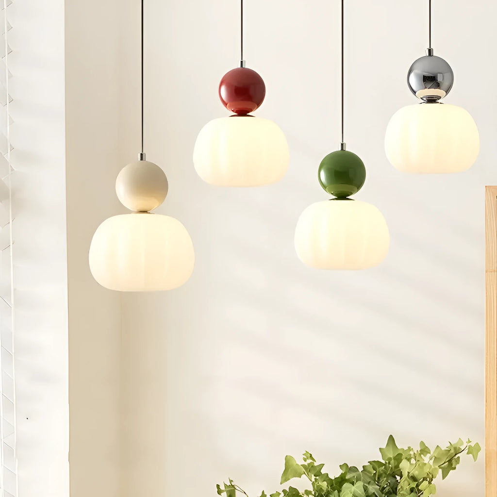 Nordic style creative pumpkin shape chandelier with alloy construction in a choice of colours.