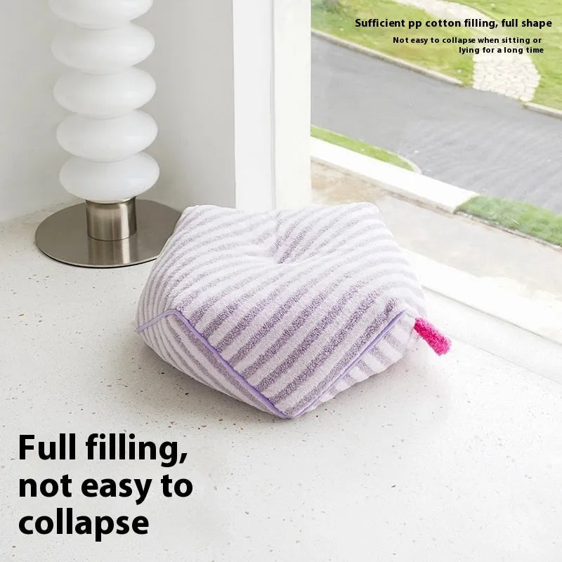 Striped pet bed with soft velvet removable cover in orange, purple or yellow colours for dogs and cats