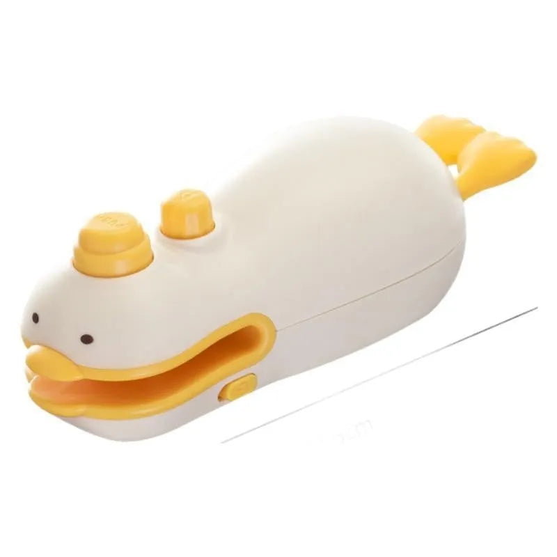 Small yellow duck rechargeable sealing machine with animal jacquard pattern and USB charging cable