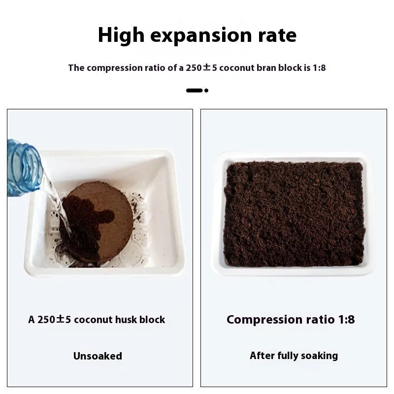 Nutrient soil blocks for vegetable seedling cultivation in various sizes on a garden table