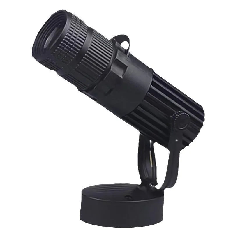 Black surface-mounted LED spotlight for restaurant atmospheric lighting with aluminium construction