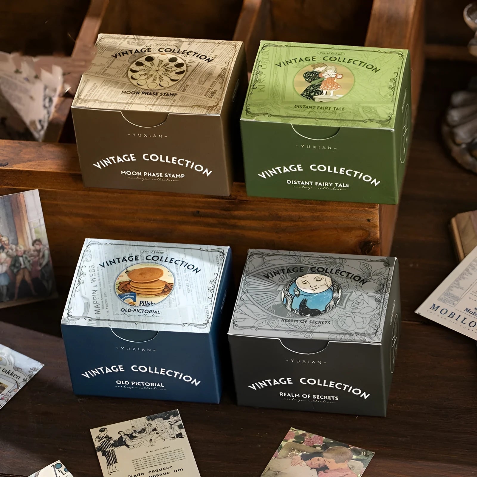 Box of 320 retro note stickers in Secret Land colour theme, each measuring 4cm by 6cm.