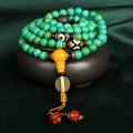 Natural turquoise gemstone bracelet with 108 round 8mm polished beads.