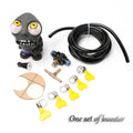 Turbo car blow off valve kit showing rubber doll, pressure regulator valve, copper tube, and clips.