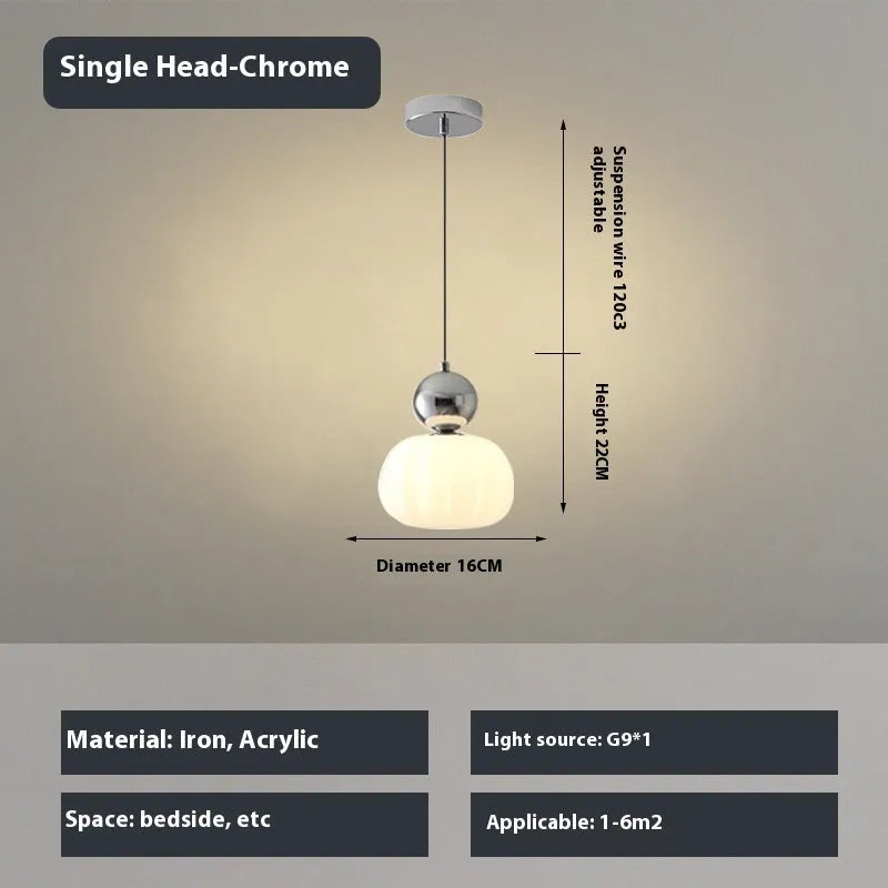 Nordic style creative pumpkin shape chandelier with alloy construction in a choice of colours.