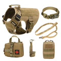 Polyester dog training vest battle suit set with harness and lead attachments