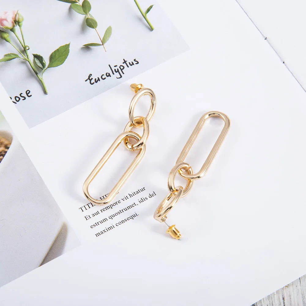 Sterling silver needle coloured geometry hoop earrings with ring and line design elements