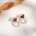 Geometric tassel clip earrings for non-pierced ears in brass with electro-stainless steel detailing