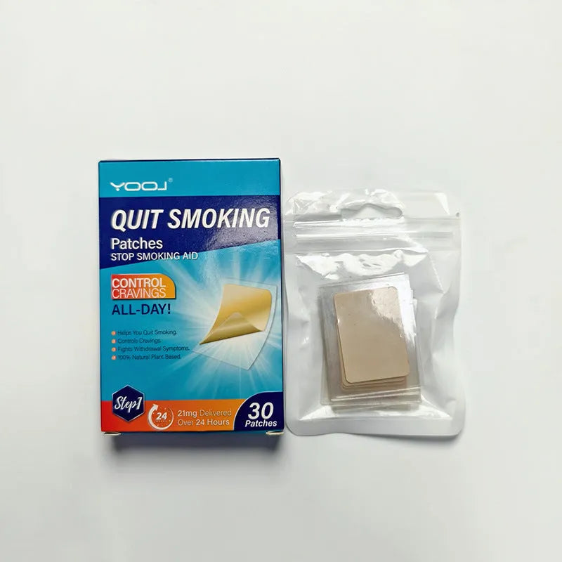 30-piece plant extract nicotine patch box for smoking cessation therapy