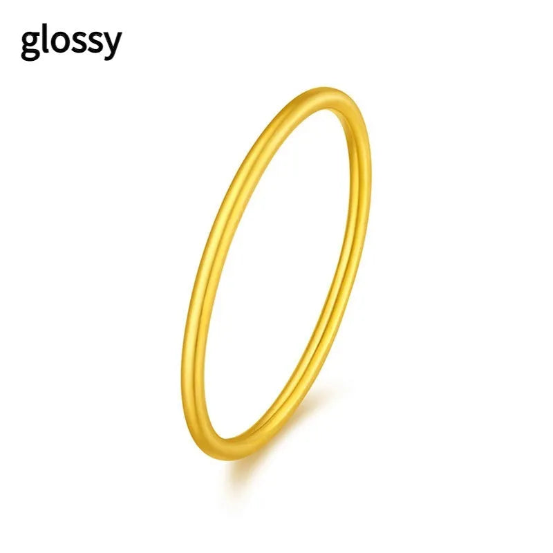 Brass gold plated women's bracelet ring showing twist, matte, and glossy finish options