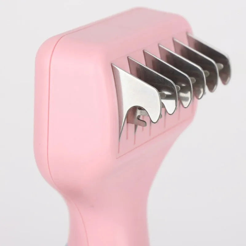 4-in-1 stainless steel pet grooming comb for dogs and cats with deshedding, massage, and combing functions