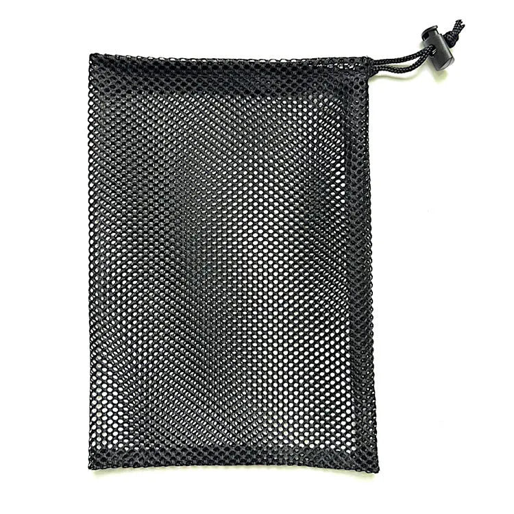 Black drawstring mesh storage bag for children's water balloons and toys