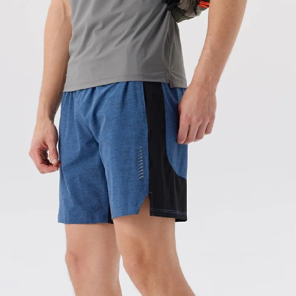 Men's five-point single layer shorts in stretch spandex fabric, forest green colour