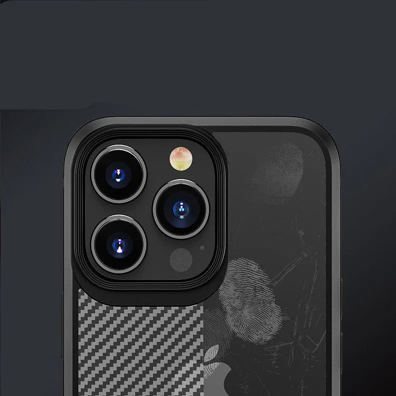 Black carbon fibre pattern protective case for Apple iPhone 13 series phones