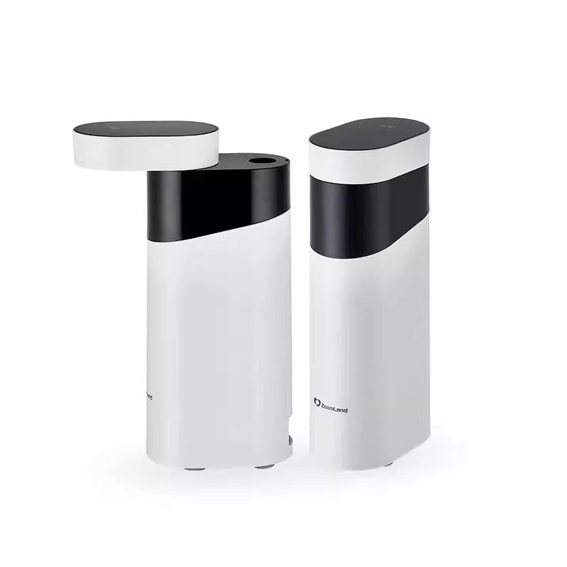 Black and green desktop instant water dispenser with adjustable temperature control and compact design.