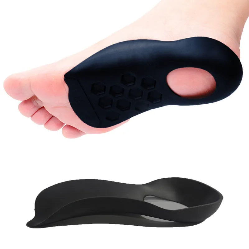 Varus correction arch support insoles in white, black, and skin colour for feet sizes 35-45