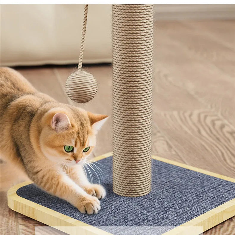Windmill-style cat climbing frame with scratch-resistant hanging ball toy