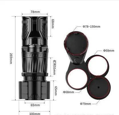 Black car water cup holder with adjustable base showing retracted and extended positions