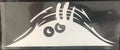 Self-adhesive body stickers showing smiley and angry face designs measuring 19cm by 7cm