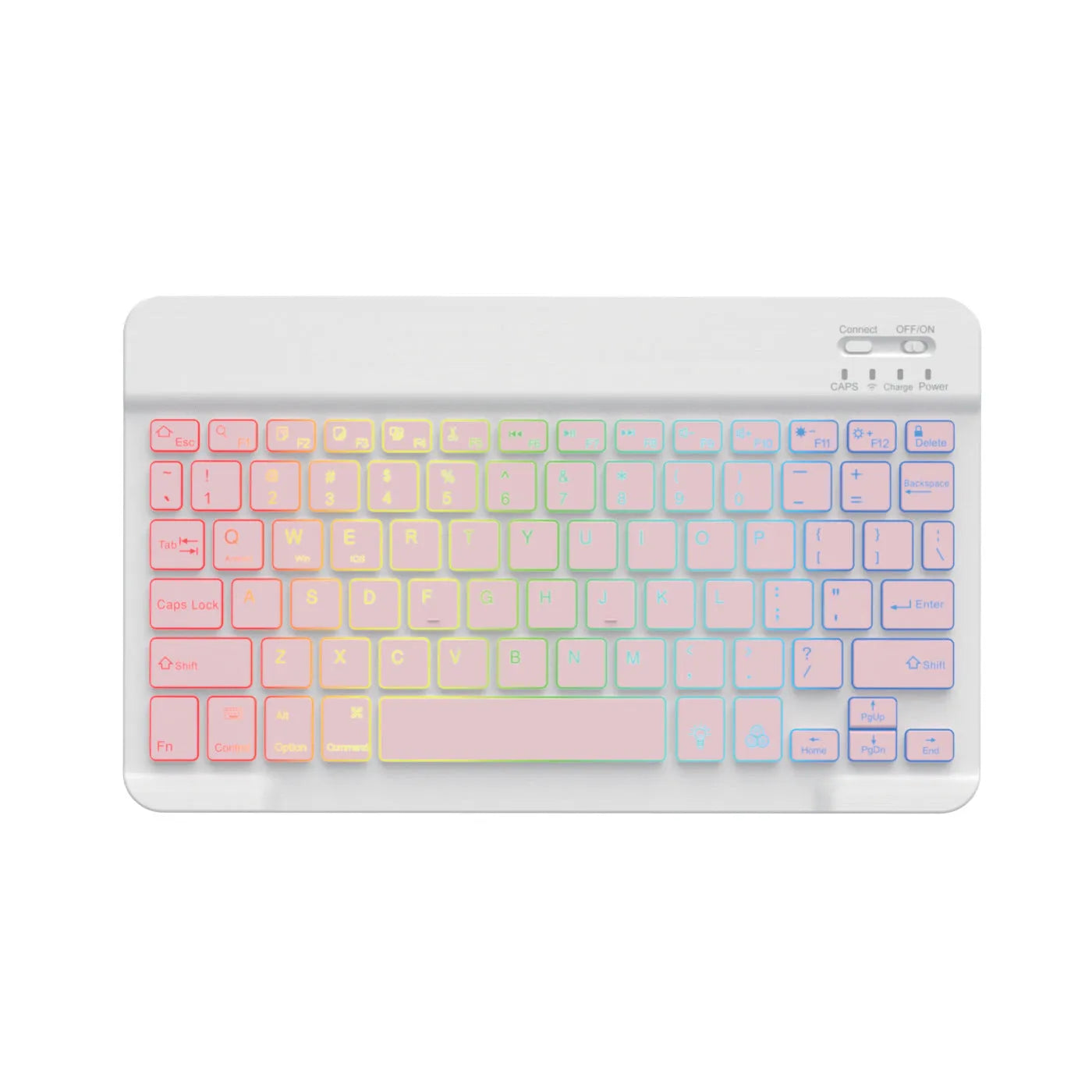 10-inch Bluetooth keyboard with colourful backlighting for tablet devices
