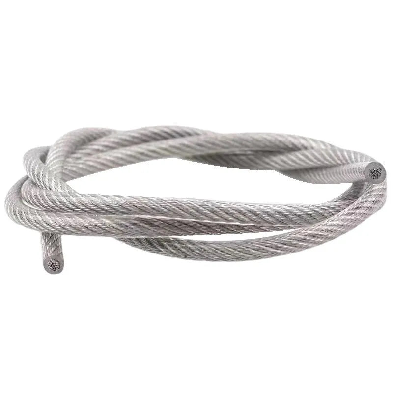304 stainless steel security cable with PVC coating in multiple diameter options for anti-theft protection