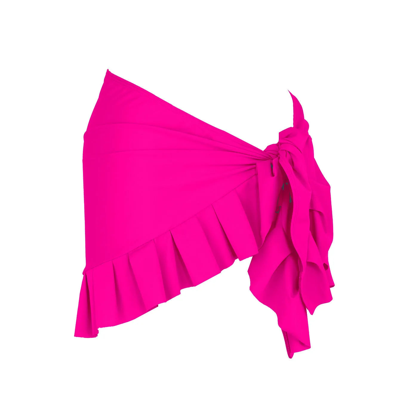 Women's single-shoulder high-waist one-piece swimsuit in a solid colour.