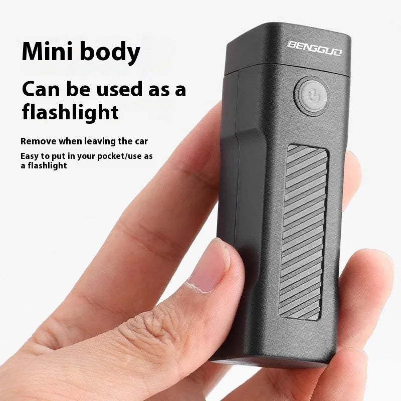 USB rechargeable bicycle headlight with LED lighting and quick release strap bracket