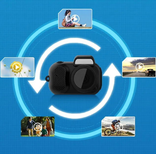 Black Y3000 HD outdoor sports camera with LCD screen on a plain background