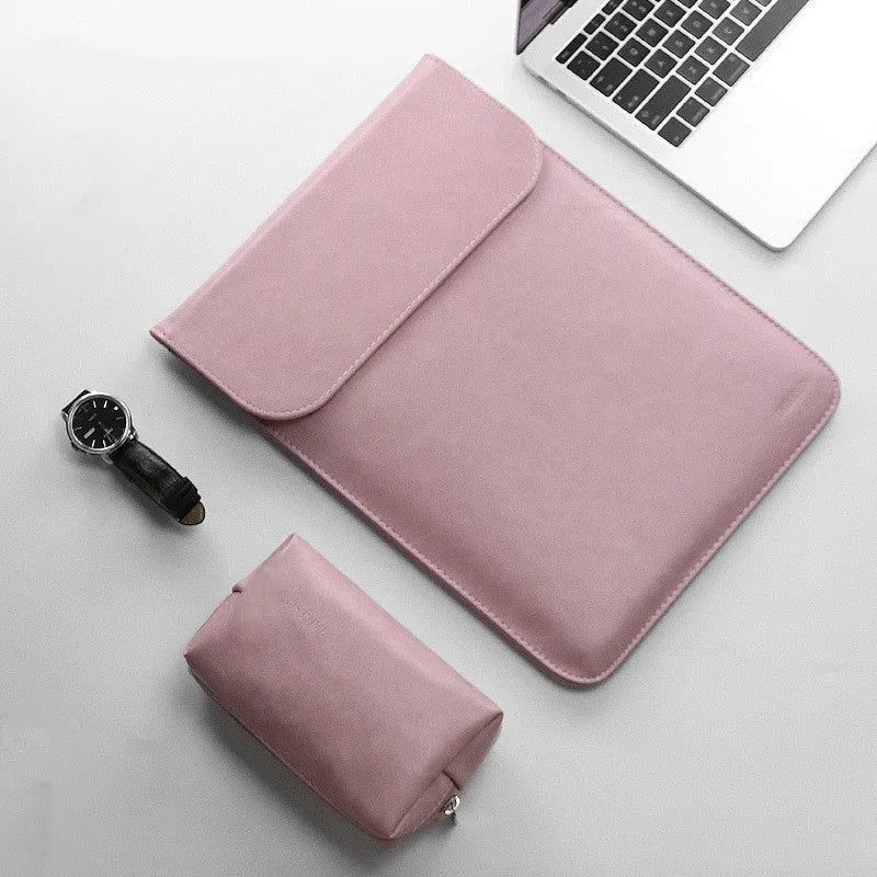 Fleece flanged laptop liner pack in black, green, grey, or pink, 11 to 15.6 inch size options