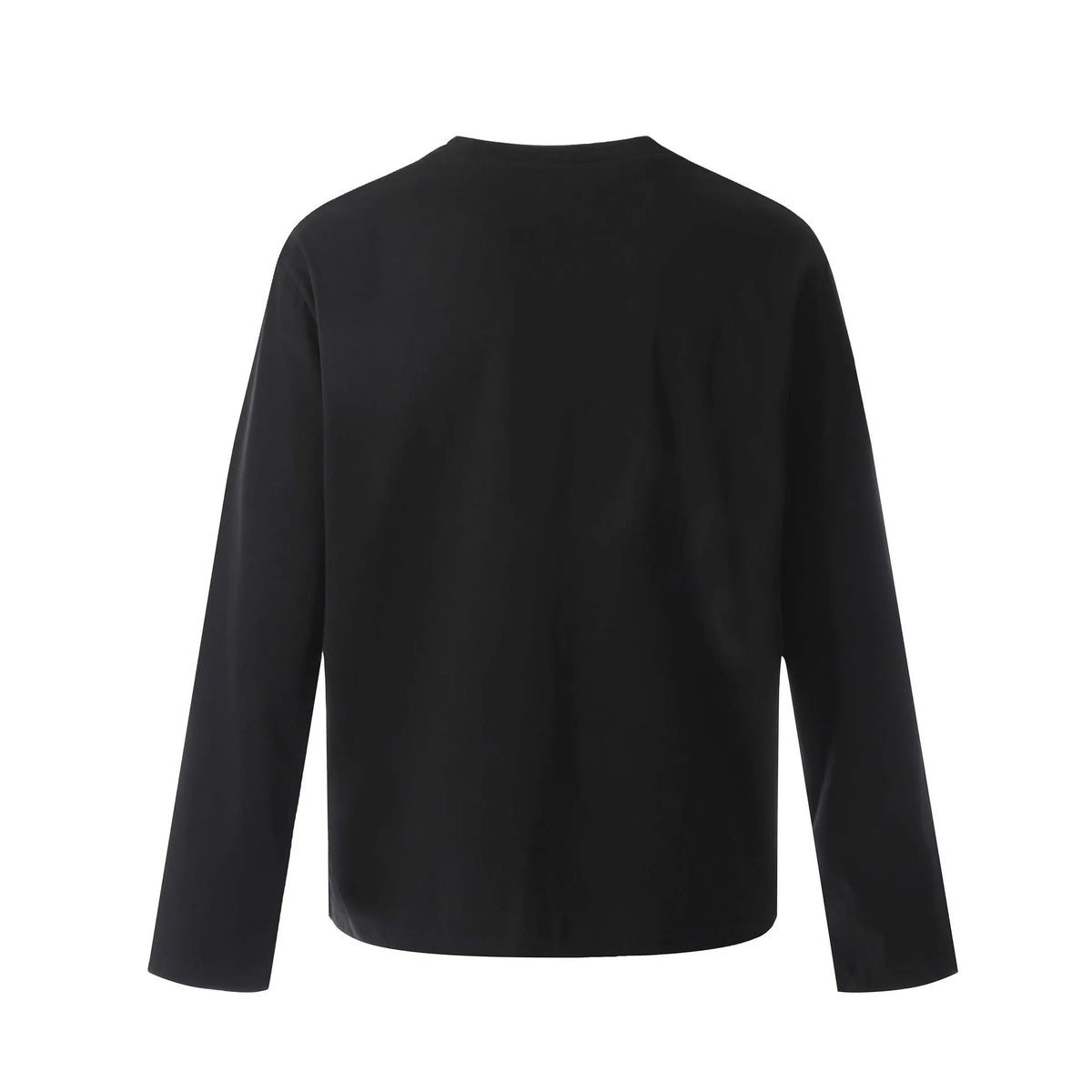 Men's loose fit cotton pullover top in black and floral grey colours on a hanger