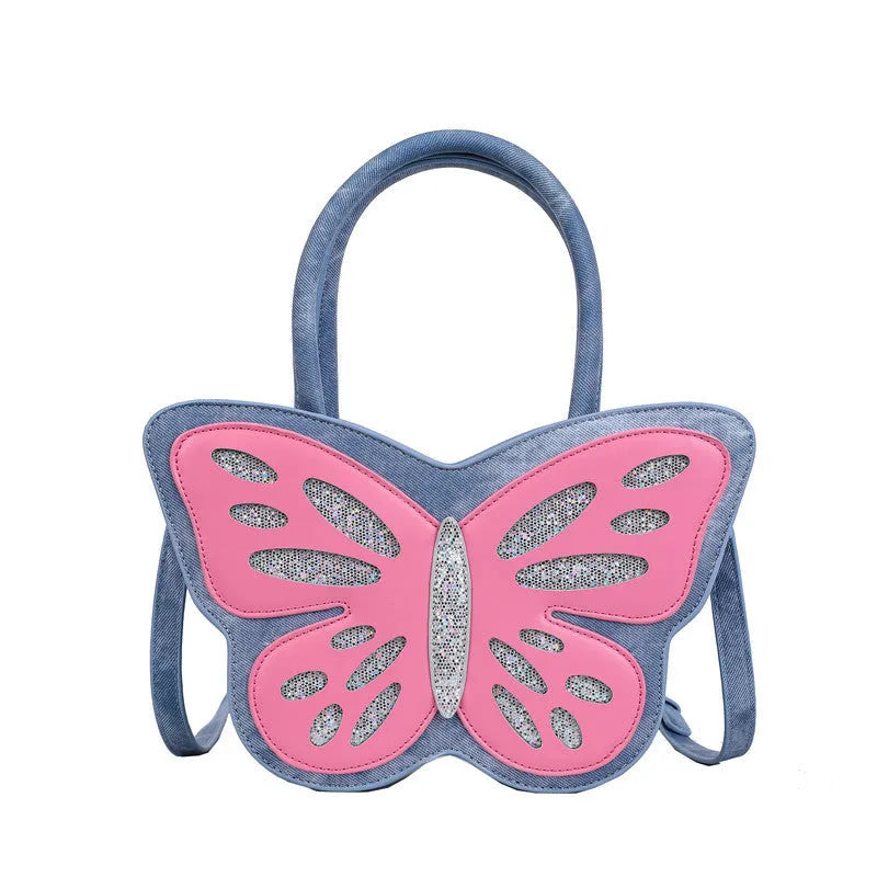 Square PU leather crossbody bag with contrasting colour elements showing dimensions 27cm by 14cm