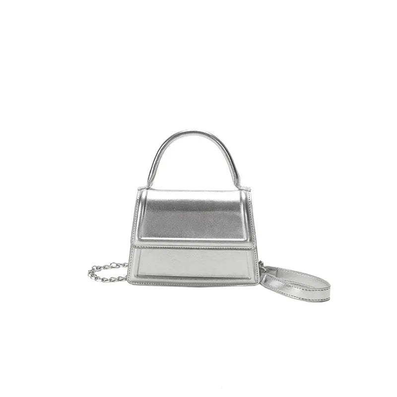 Horizontal square PU leather crossbody bag with sewing line detailing in six colour options