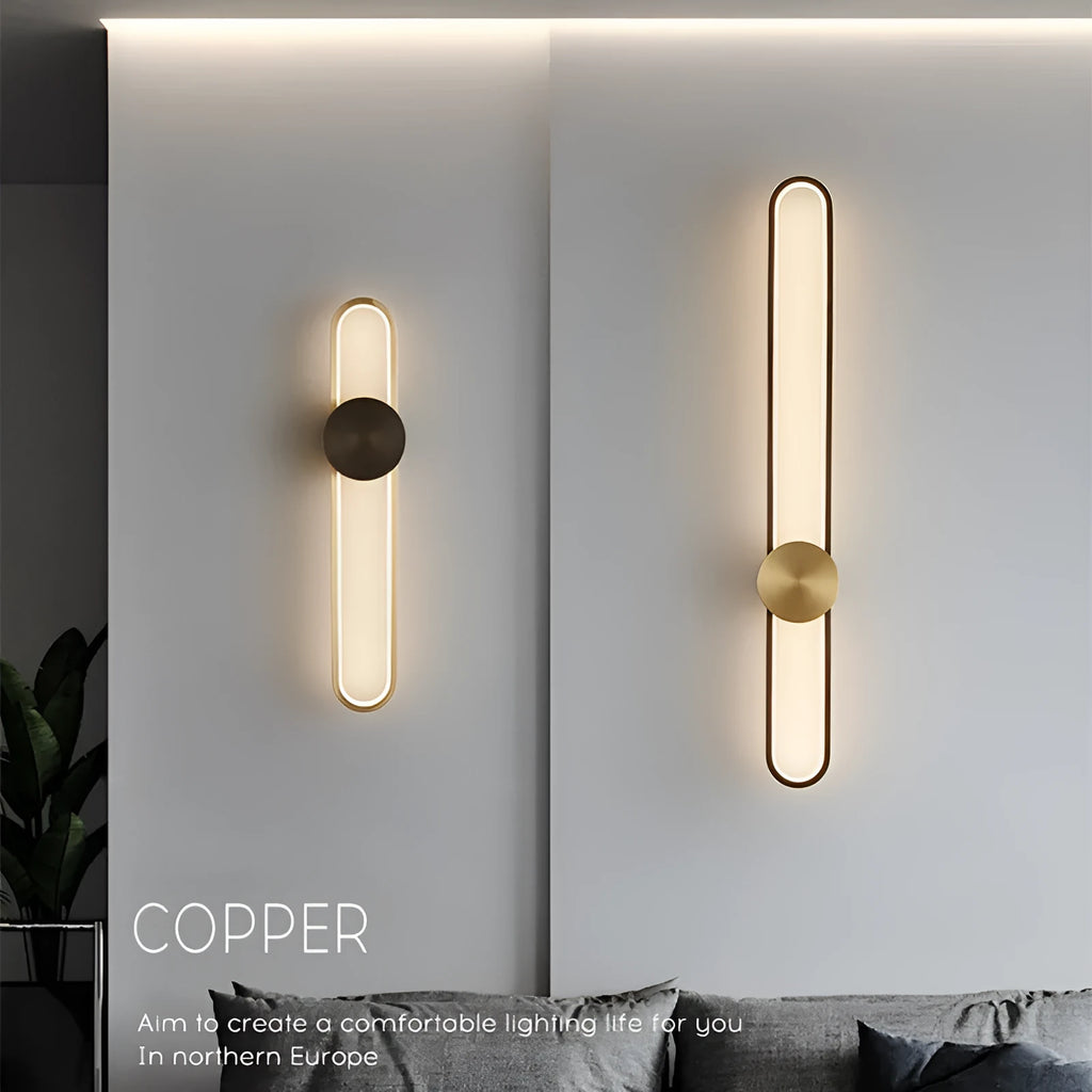 Modern minimalist 60cm round wall lamp with iron shade and LED lighting