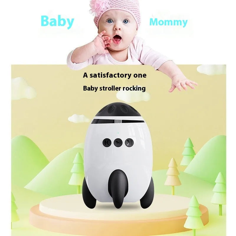 White ABS baby sleep comforter with shaking function and Bluetooth connectivity