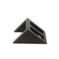 Black plastic pistol display stand with punk-style design measuring 10.85 by 7.6 centimetres