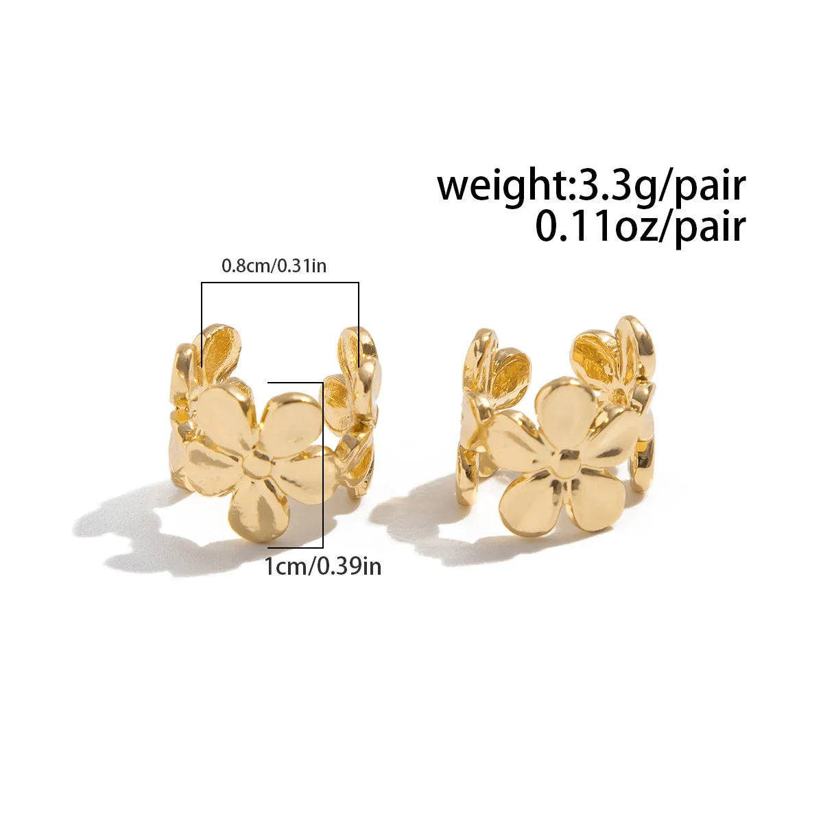 Gold women's earrings with starfish and scallop beach designs on alloy construction