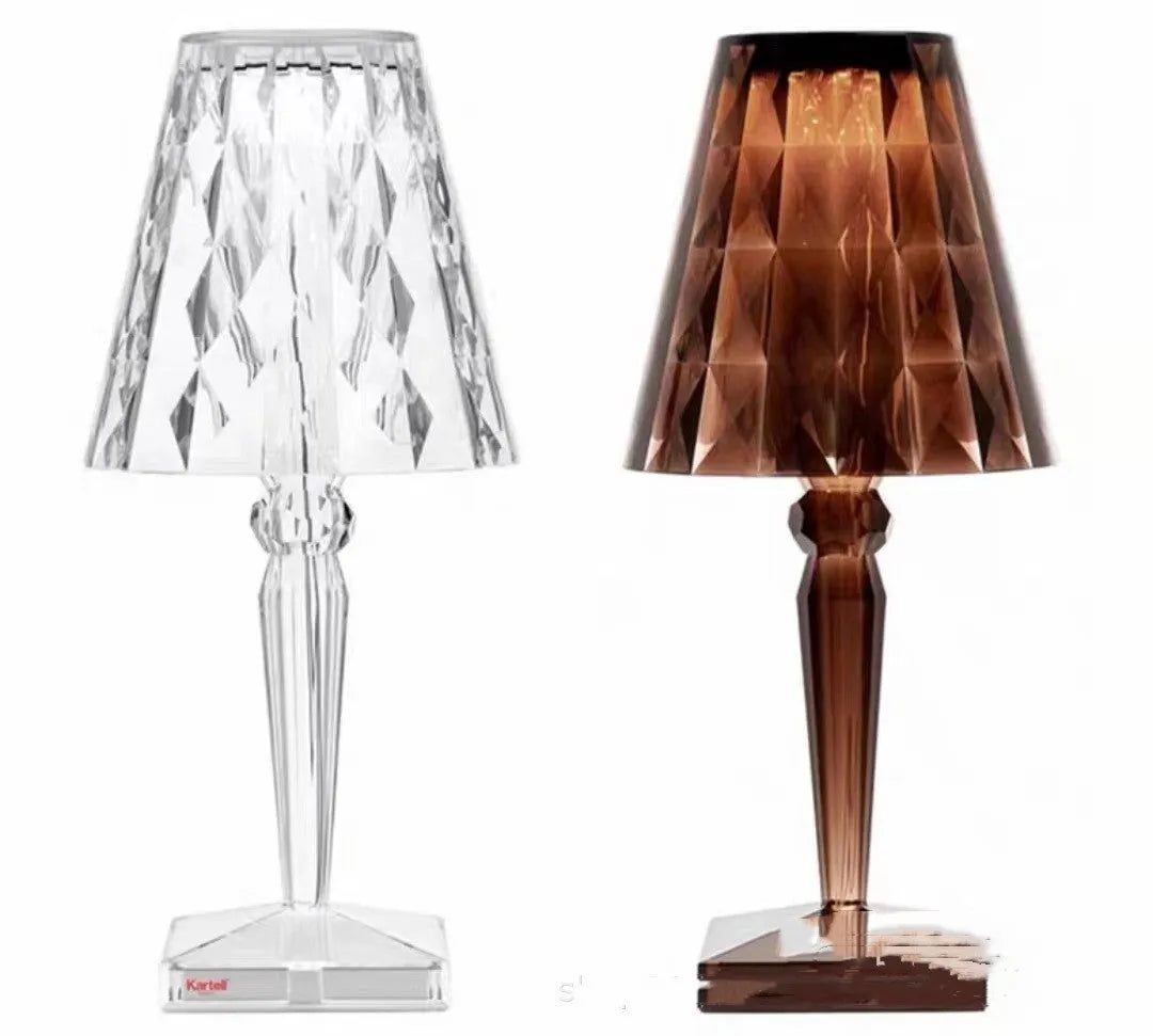 Portable touch projection night light with rose gold plating and acrylic construction