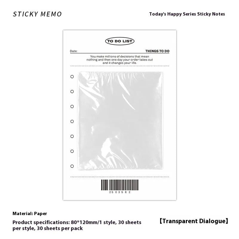 Happy Series non-adhesive message sticky notes pad in one of four cover colour options.