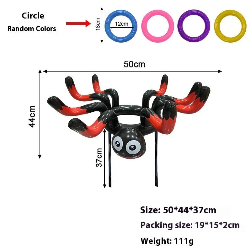 Inflatable octopus ferrule throwing toy in multiple Halloween colour variations
