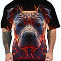 Men's grey t-shirt with digital printed dog head camouflage animal pattern design