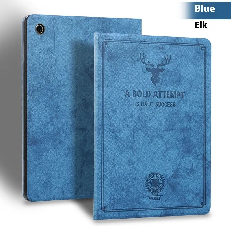 Deer Soft Shell Creative TPU leather protective case for Apple iPad in clamshell design.