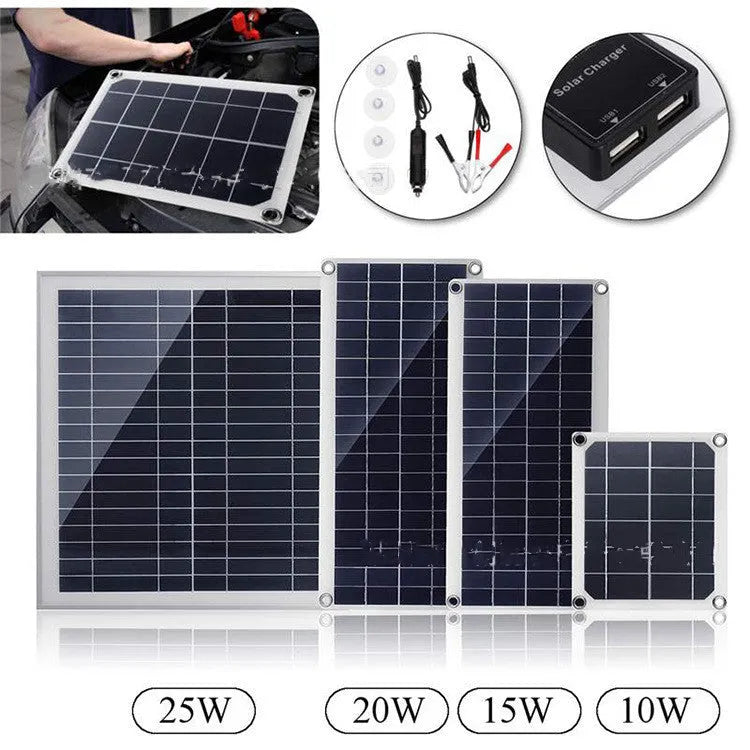Polysilicon solar panel charger with dual USB ports for outdoor mobile phone and tablet charging