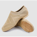 Camel colour contemporary dance yoga shoes with cotton mesh upper and leather sole