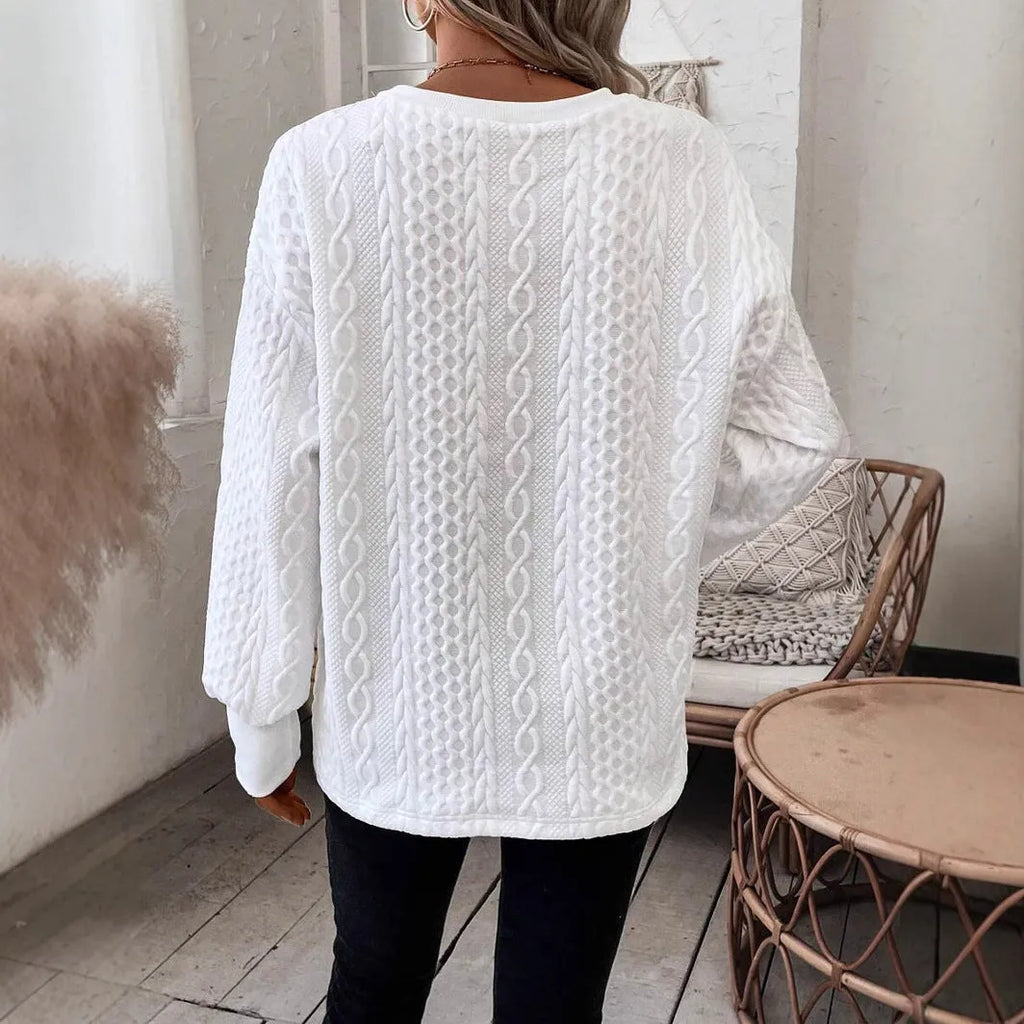Men's milky white polyester t-shirt with 3D pattern, Japanese Korean loose fit design, long sleeves