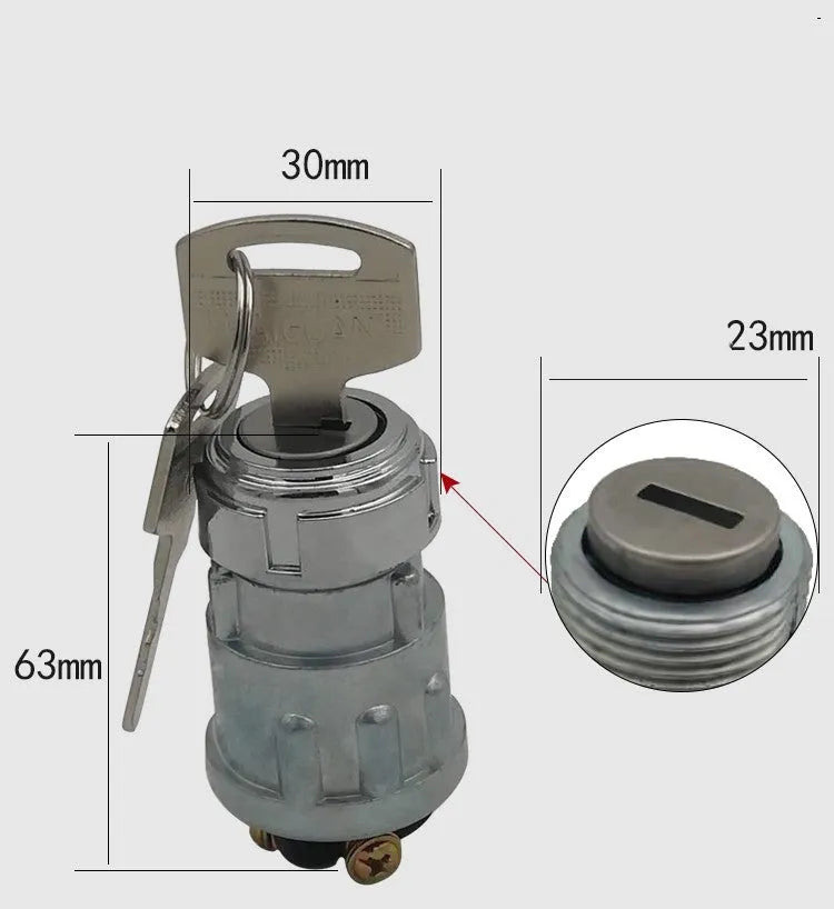 Pure copper automotive ignition switch lock with key for JK423 upgrade.