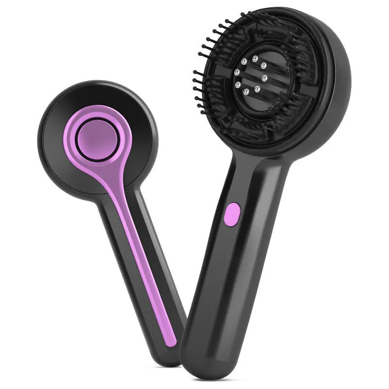 USB powered head massage tingle comb with vibration function in black, grey and red colours