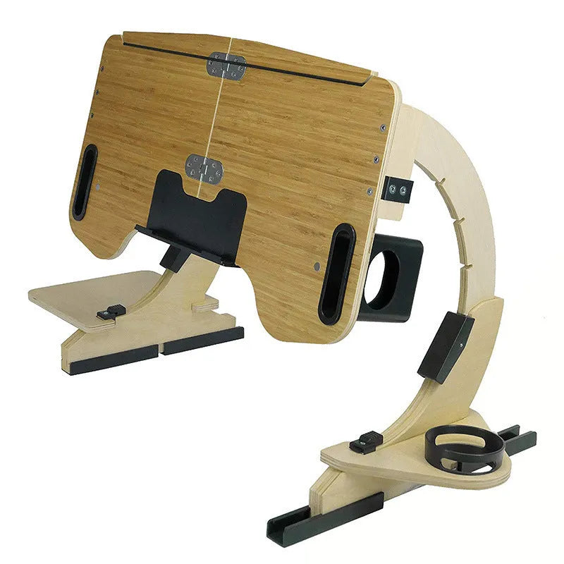 Wooden folding computer table with adjustable angle for bed use