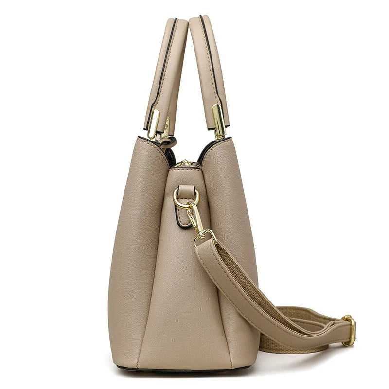 Women's PU messenger bag with multi-layer shoulder strap in seven colour options