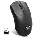 Black wireless computer mouse with three-gear audio button for laptop use
