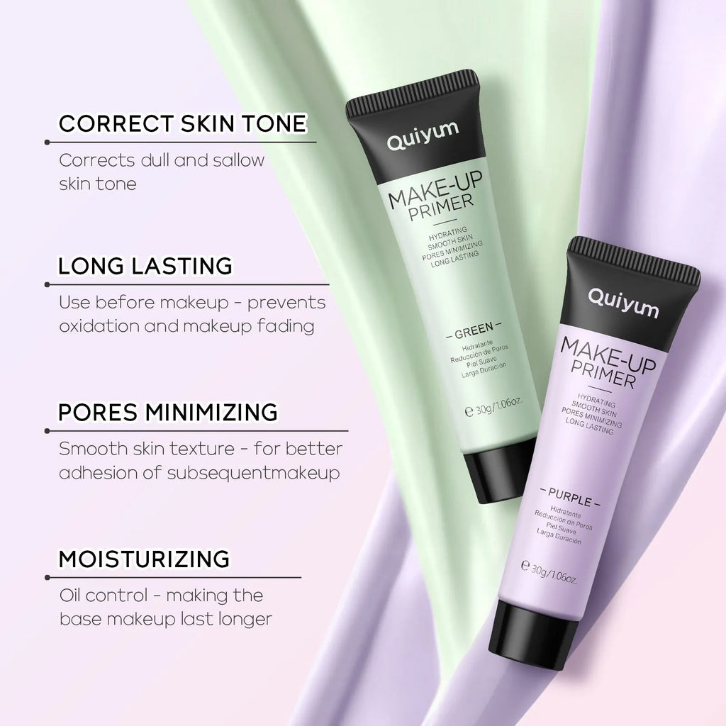 30g colour-correcting makeup primer set showing purple, pink, and green shades